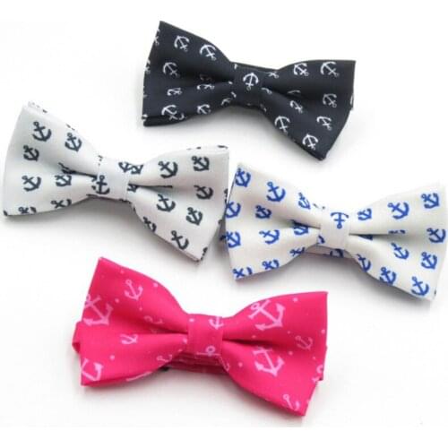 Bow Tie Womens Print Anchor Bowtie Men Wedding Bridegroom Banquet Butterfly Bowtie Cravat Bowties Female Male Neckwear Bowknot