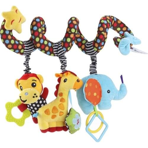 066B Cute Animals/Stars Shaped Baby Gifts Infant 1 Set Bed Around Decoration Hanging Toy with Bell Inside Food Grade Toys