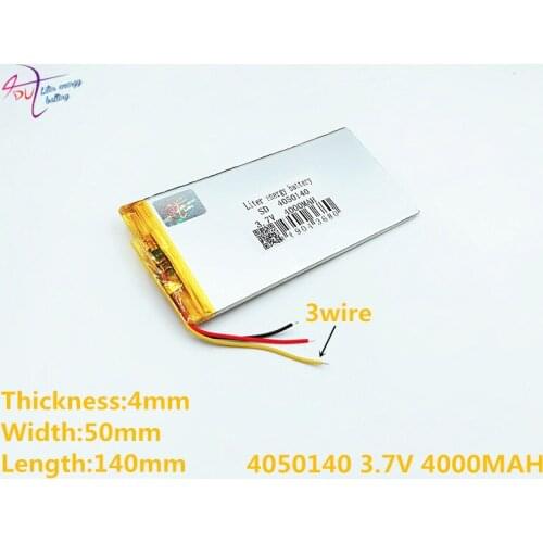 3 line Liter energy battery 4050140 3.7V 4000MAH (polymer lithium ion battery) Li-ion battery for tablet pc 7 inch 8 inch 9inch