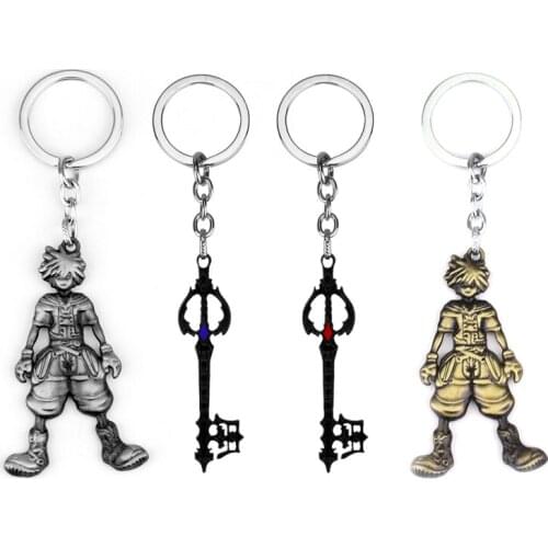 Game Kingdom Hearts Sora 3d Keychain Metal Alloy Key Chains Pendants Ornament Cosplay Collection Cool Gifts 2 colors