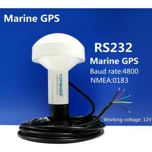 4800 baud rate 12V RS232 NMEA protocol GPS chips boat marine GPS receiver module antenna RS-232, Mushroom housing with bracket