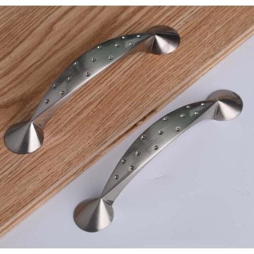 96mm Modern simple brushed nickel kitchen cabinet cupboard door handle stain silver drawer TV cabinet dresser knob pull