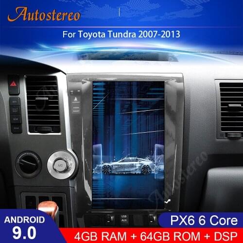 Android 9.0 Tesla style Car Headunit GPS Navigation For Toyota Tundra 2007-2013 Stereo Multimedia Player Radio Tape Recorder PX6