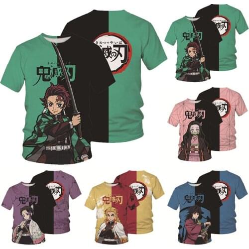 Demon Slayer Anime Cosplay Print children T-Shirt Cotton O Neck Short Sleeve Summer T-Shirt Tops Casual T-Shirt