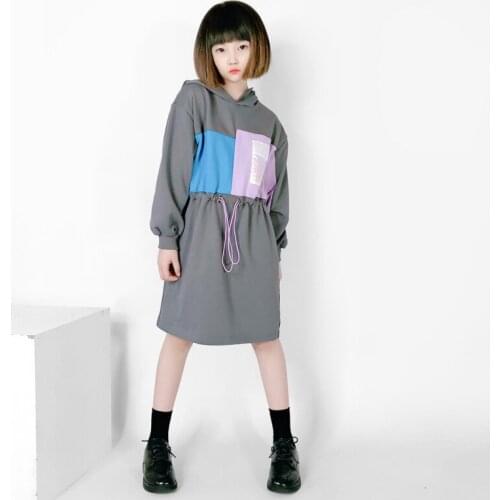New 2020 Autumn Kids Dresses for Girls Toddler Hooded Dress Cotton Children Clothes Patchwork Baby Leisure Dress Fashion, #8976