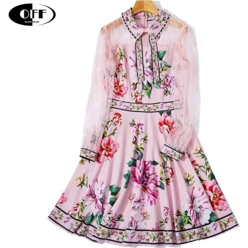 Designer pink mini dresses for women elegant floral long sleeve zevity goblincore basic office dress with floral pattern femme