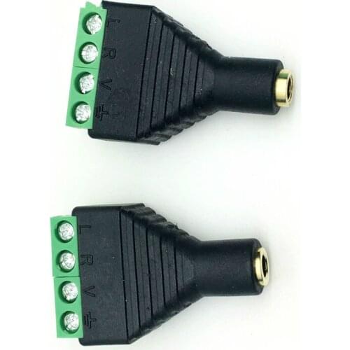 ESCAM 3.5mm 3pcs 1/8 Inch Stereo Male & Female Plug to AV Screw Video Balun Terminal Jack 3 pin Terminal Block Plug Connector