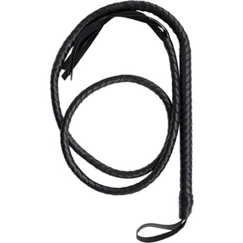 Crafts Black Bull Whip 6.5 Feet Cow Hide Leather Custom BULLWHIP Belly and Bolster Construction