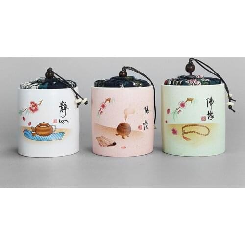 China Traditional White Ceramics Tea Caddies Tea Storage Jar Tea Set Accessories Tea Leaves Container Ceramic Organizer Tea Can