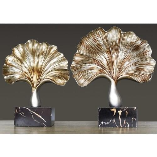 Retro Ginkgo Leaf Furnishings Home Decoration Creative Living Room Modern Office Cabinets Ornaments Statue Decor Crafts Display