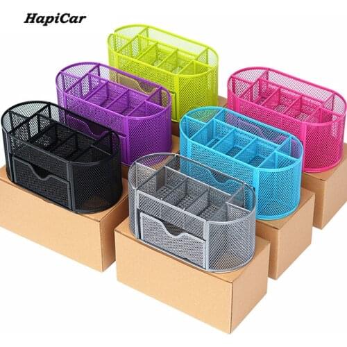 Metal Penalty Organizer Mesh Desk Organizer Table 9 Grids Design Storage Box Drawer Pencil Pen Holder For Neatening Tools
