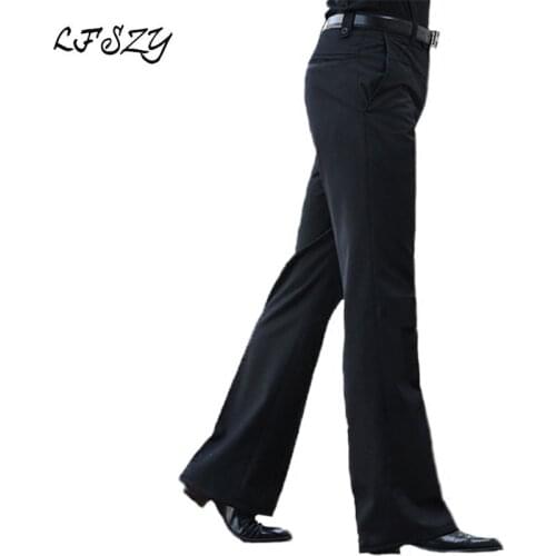 2020 New Mens Flared Trousers Formal Pants Bell Bottom Pant Dance White Suit Pants Size 28 29 30 31 32 33 34 36 37