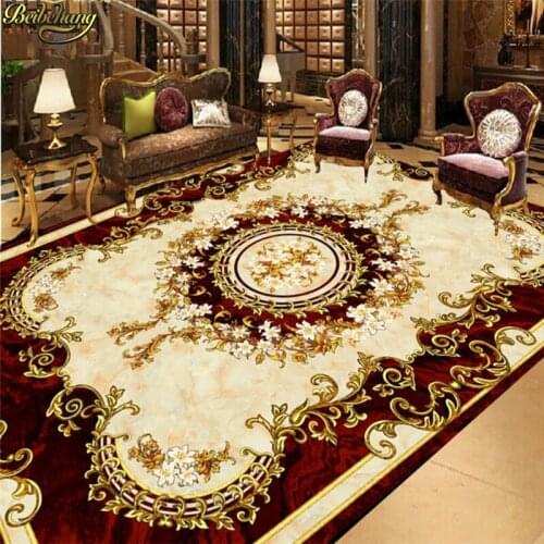 Beibehang Custom floor wallpaper waterproof self-adhesive PVC wall stickers European carpet 3D floor wall murals paper flooring