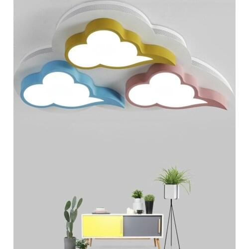 Childrens room cloud ceiling light led creative color macaron bedroom light warm Atmospheric living room study lamp LU811915