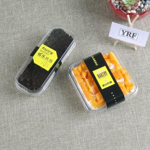 50pcs Net red transparent baking package cake box square mousse fruit salad packaging boxes yogurt ice cream dessert plastic box