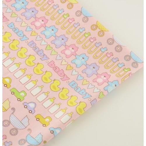 Pink Printed Baby Designs Textile Sewing Cloth Fabrics Cotton Fabric Quilting Tela Bedding Scrapbooking Decoration Kids Dolls