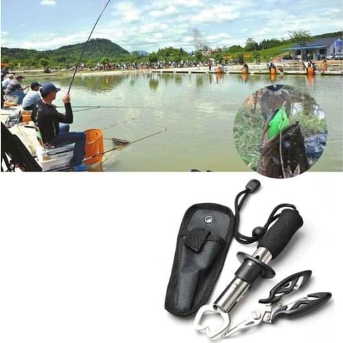 Fish Lip Gripper Durable Fishing Pliers Saltwater Resistant Hook Remover Split Ring Tools Gear Kit Gifts for Men Fishman