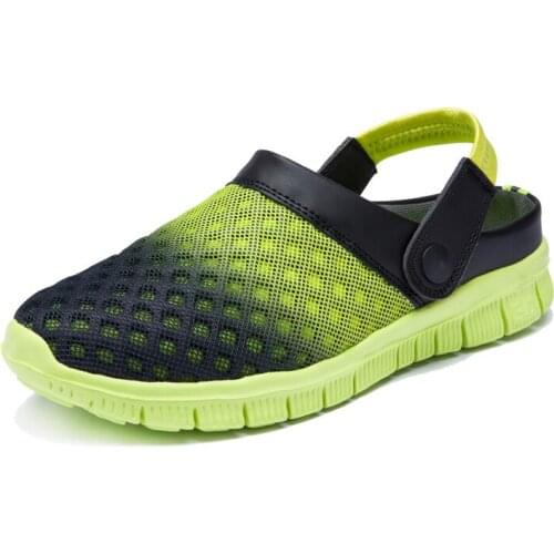 Men Sandals Summer Hole Shoes mesh Rubber Clogs Women Unisex Garden Shoes Beach Flat Slippers Men/s