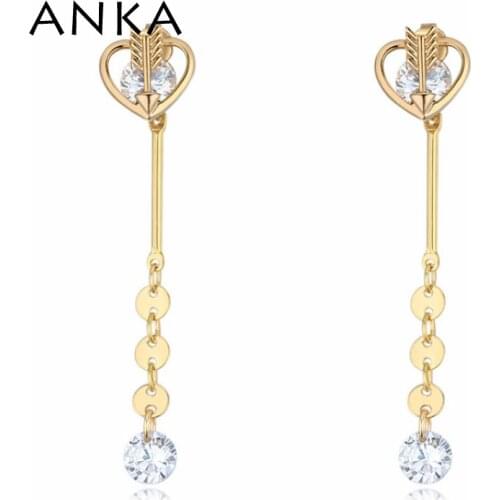 Love Cupids Arrow Earrings & Eardrop Trendy Vintage Dangler Cute Tiny Cubic Zirconia Jewelry #125661