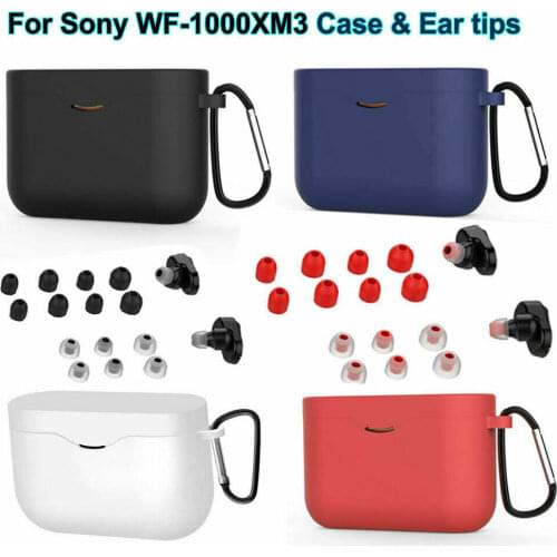 Silicone Protective Charging Case Cover For SONY WF-1000XM3 Earbuds With Ear Tips Eartip