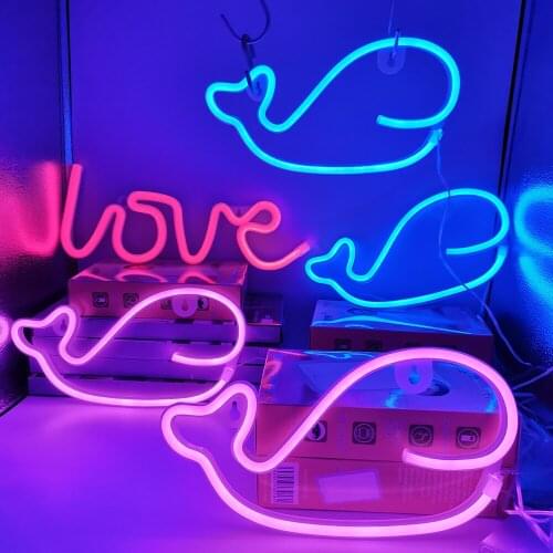 Ins LED Neon Sign USB/Battery Powered Bar Neon Light Party Wall Hanging LED for Xmas Shop Window Art Wall Decor Neon Lights Lamp