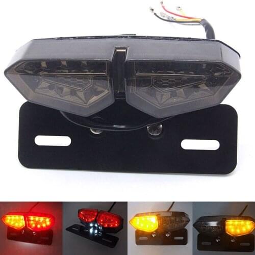12V Motorcycle LED Rear Tail Brake Stop Light Turn Signal Lamp Motorbike Taillight License Plate Light