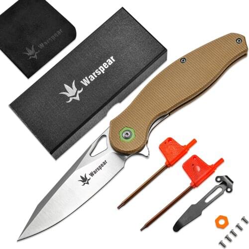 Warspear WP502T Pocket Folding Knife Bearings 14C28N Blade Micarta Handle Hunting Camping Tactical Survival Knife EDC Tools