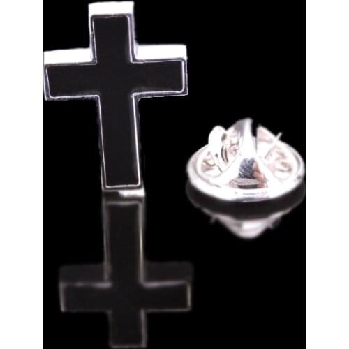 High-quality Brooch Lapel Pin For Successfu Men Pins Black cross Color Neckpin Collar Badge Jewelry Broche Clothing accessories