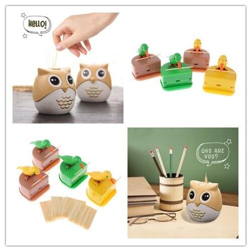1PCS Toothpick Holder Dispenser Cute Bird Toothpick Dispenser Gag Gift Cleaning Teeth Table Decoration Toothpick Box