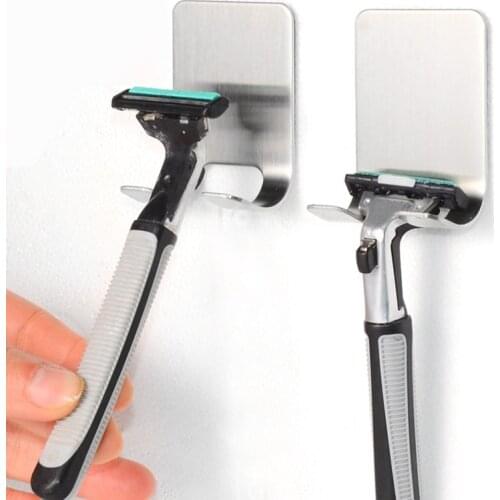 1pcs Men Shaving Shaver Shelf 304 stainless steel Razor Holder Shaving Razor Rack Bathroom Viscose Razor Hook