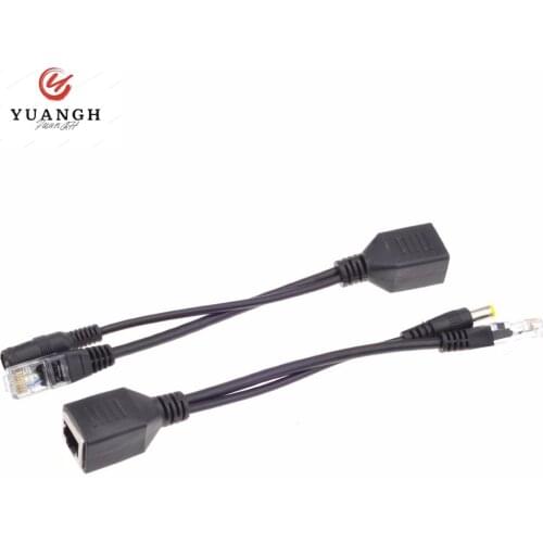 10 Pairs POE Adapter Cable RJ45 Injector Splitter Kit Tape Screened Passive Power Over Ethernet 12 - 48v For IP Camera