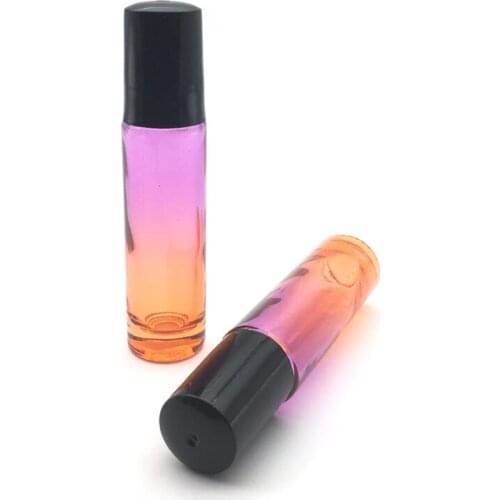 10pcs Essential Oil 10ml Thick Roller Glass Bottle Gradient Red-orange Perfume Empty Perfume Roll on Ball Glass Bottle