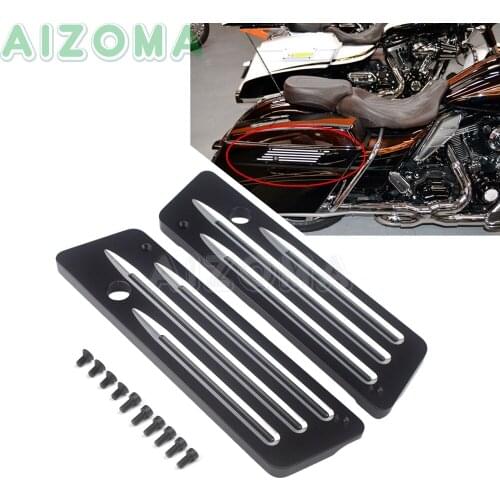 2x Edge Cut Motorcycle Rear Saddlebag Latches Cover Locks For Harley Touring Road King FLH/FLT Electra Street Glide 1993-2013