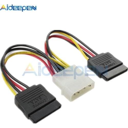4 Pin IDE Molex to 2 Serial ATA SATA Y Splitter Dual Hard Drive Adapter Cable Connector