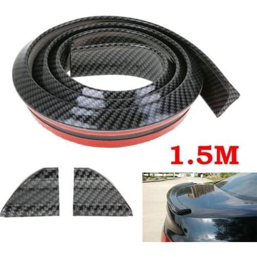 59" Car Rear Wing Lip Spoiler 3D Carbon Fiber Racing Style Tail Trunk Roof Trim Sticker Decor No Drilling or Screws Required