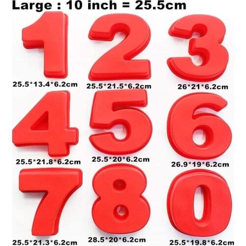 9 Pcs Set Large Silicone Number Mold Cake Moulds Baking Trays For Birthday Wedding 10 Inch 25cm Bakery All Cupcake
