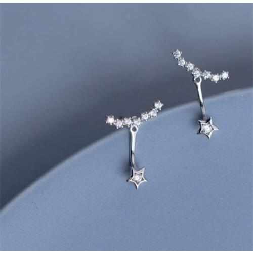 925 Sterling Silver Star Drop Earrings Micro Pave Zircon Earring For Women Fashion Party Gift Dropshipping S-E934