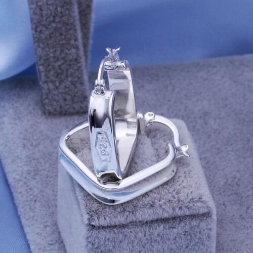 Free Shipping!!Wholesale silver plated Earring,925 jewelry silver,Fashion Square Earrings SMTE280