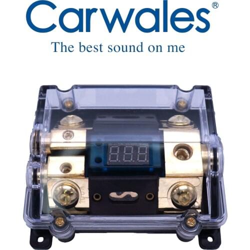 New improved voltage display LED Car Audio Distribution Fuse Block Power Fuses Holder Box 1 in 2 out 100A ANL Fuse electronics