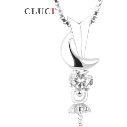CLUCI Cute Women 925 Sterling Silver Pearl Mounting for Jewelry Making Small Delicate SP123SB