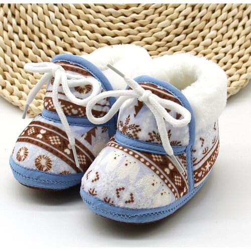 Newborns Baby Shoes Infant Soft Soled Footwear Walking Shoes Winter Toddler Keep Warm Print First Walkers Shoes for babies