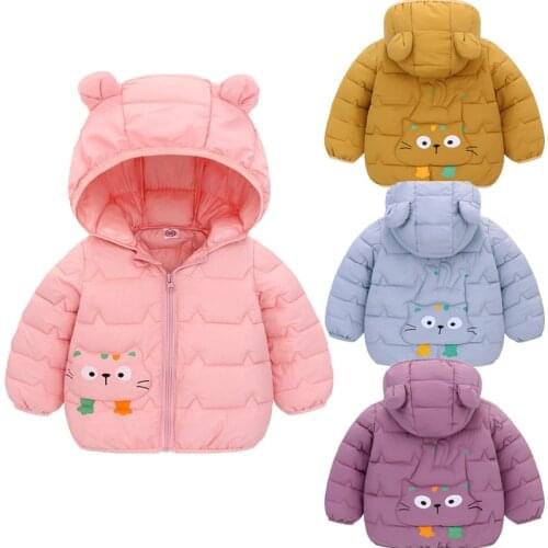 Baby Boys Jacket Cartoon Bear Baby Keeping Warm Cotton Kids Hoodies Winter Boys Coat Children Outerwear Kids Clothing