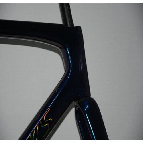 Chameleon color shinny logo full carbon bike frame sl7 road bike frame taiwan bike frame glossy chameleon blue color in stock