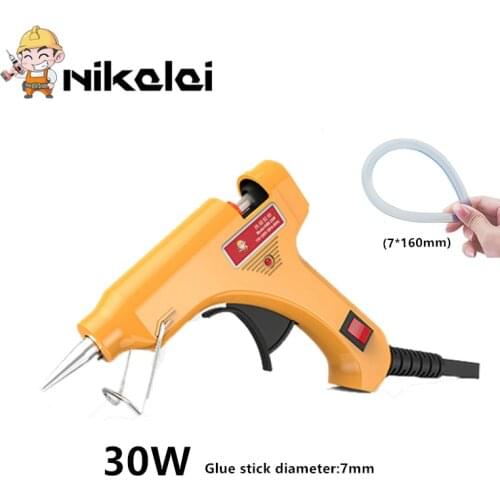 30W Hot Melt Glue Gun with 1pc 7mm*160mm Glue Stick Industrial Mini Guns Thermo repair Electric Heat Temperature Home diy Tool