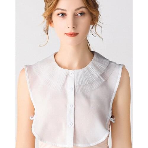 Linbaiway Women Lace Fake Collar Detachable Lapel Choker Necklace Ladies Half Shirt Blouse Dress False Collars Decorative