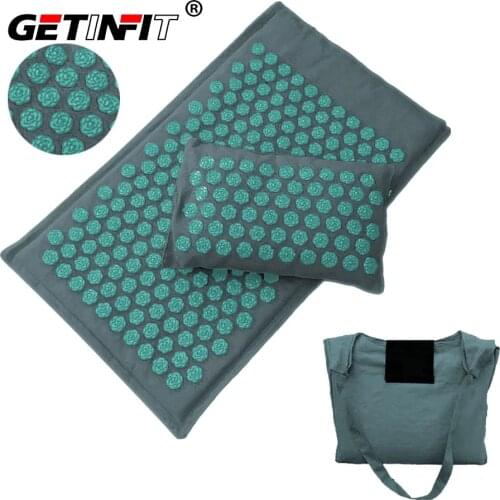 Getinfit Nature Linen Coconut Palm Massage Cushion Yoga Mat Acupressure Mat Yoga Massage Pad Lotus Spike Acupressure Mat
