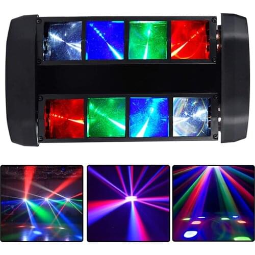 Mini Spider Moving Head Light LEDs Beam DJ Light RGBW Sound DMX512 Control For Party Pub Disco Show Wedding Event Stage Lighting