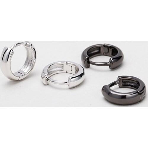 Fashion Simple Round Hoop Earrings Punk Gothic Popular Silvery Jewelry For Women Men Hip Hop Rock Ear Clip Birthday Party Gifts