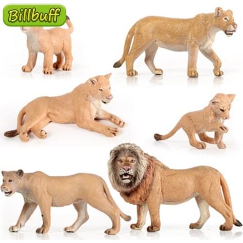 New Microscape Simulation Wild Animal Zoo Model Toy Set African Male Lion Action Figure Cognition Educational Toy for Children