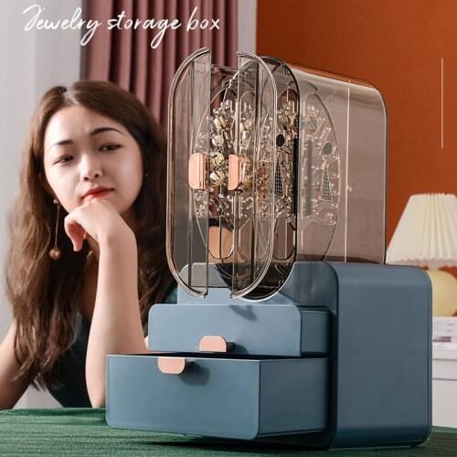 New Cosmetic Storage Box Big Waterproof Dustproof Bathroom Desktop Beauty Makeup Organizer Storage Drawer organizador maquillaje